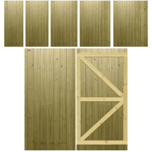 Tongue & Groove Fully Framed Flat Top Gate
